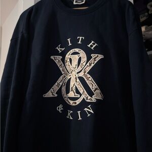 Kith Navy Sweater with White Logo